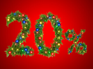 The 20 percent figure is made of a Christmas wreath with New Year's decorations