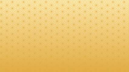 和風背景素材　金色の麻の葉模様　横長　グラデーション　16:9