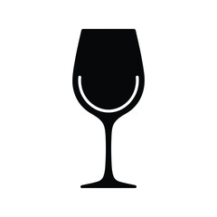 Elegant wine glass silhouette icon vector simple minimalist illustration for beverage drinks celebration isolated on white background