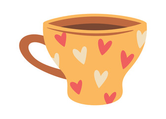 Ceramic cup with romantic hearts