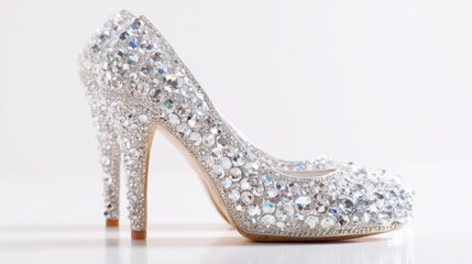 Obraz premium High heel shoe glimmers with crystals perfect for a glamorous night out or celebration.