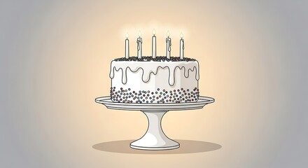 Celebratory Cake with Candles - A Sweet Birthday Treat.