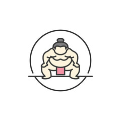 Sumo wrestler icon embodies Japan’s strength, ritual, and heritage—ideal for sports festivals, cultural showcases, or travel branding that highlights tradition and power