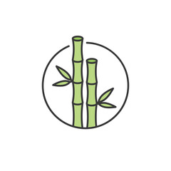 Fototapeta premium Bamboo stalks icon expresses Japan’s natural grace and enduring spirit—ideal for eco tours, zen retreats, or branding that highlights sustainability, calm, and cultural symbolism