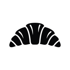 Simple minimalist croissant icon for food branding and bakery graphics isolated on white background