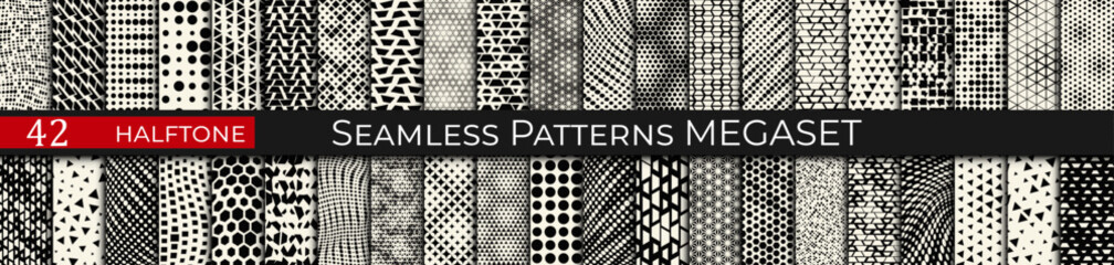 Halftone Popart Pattern Set &mdash; Retro Comic Style Dots Collection