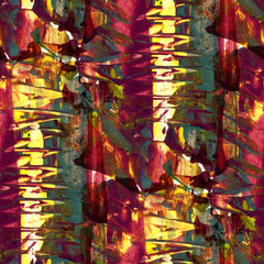 Naklejka premium Abstract seamless pattern with acrylic painting. Hand-drawn illustration.