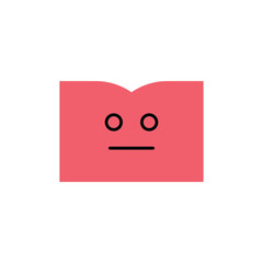 A red rectangular book-like character with a friendly smile. Great for educational branding, children’s projects, and vector mascots.