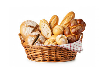 Bread basket on a white background