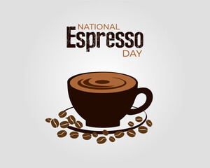 National Espresso Day. 23 November. Template for background with banner, poster and card. Flat  illustration. Jpeg format.