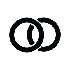 Interlocking rings symbol for connection unity partnership teamwork corporate business partnership abstract symbol isolated on white background