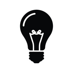 Simple light bulb icon idea innovation concept creative solution bright thought energy business symbol isolated on white background