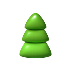 Simple Christmas tree vector illustration — glossy 3D icon.