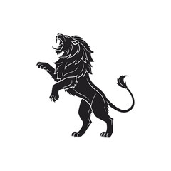Roaring Standing Lion Silhouette