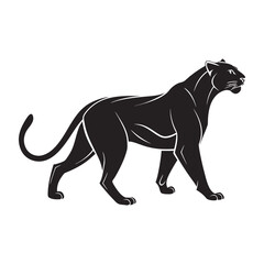 Elegant Black Panther Silhouette Vector Illustration