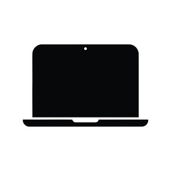 Modern minimalist laptop icon vector graphic simple portable computer technology symbol isolated on white background