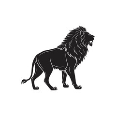 Majestic Black Lion Silhouette Illustration