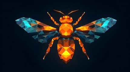 Cyber bee logo in low-poly style with orange and cyan glow, sleek futuristic look.
Concept: intelligence, speed, power, and advanced tech branding for AI, crypto, and digital companies.