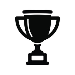 Gold trophy icon silhouette award victory championship first place symbol graphic design isolated on white background