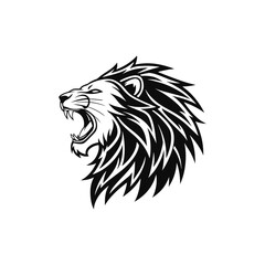 Roaring Lion Head Silhouette Vector Illustration