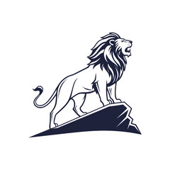  Lion Standing on Rock Silhouette Illustration
