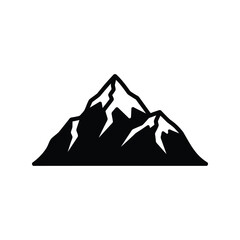 Vector silhouette mountain peaks majestic summit icon for adventure nature exploration graphics isolated on white background © azad