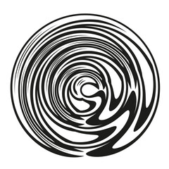 Abstract swirl design. Hypnotic circle pattern. Black white motion. Vector dynamic art.