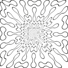 Abstract splash illustration. Rays burst background. Splatter graphic Vector. Black blob symbol.