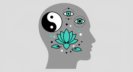 Spiritual mind symbolism lotus eye yin yang inner peace