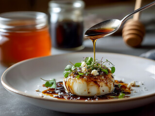 a roasted onion with a balsamic and honey glaze