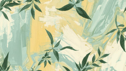 Soft brushstrokes whisper among tender greens and gentle hues, creating a calm, poetic rhythm.
This elegant pastel design blends art and nature, perfect for refined brands and delicate collections.