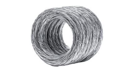 Galvanized Steel Wire Coil on Transparent Background