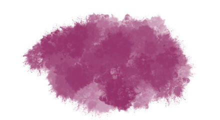 Abstract magenta watercolor blot isolated on transparent background, creating a vibrant and textured effect, perfect for artistic and modern design projects