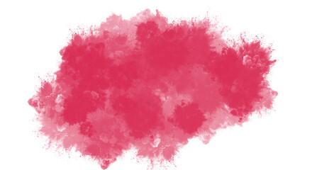 Abstract red watercolor blot isolated on transparent background, creating a vibrant and textured effect, perfect for artistic and modern design projects