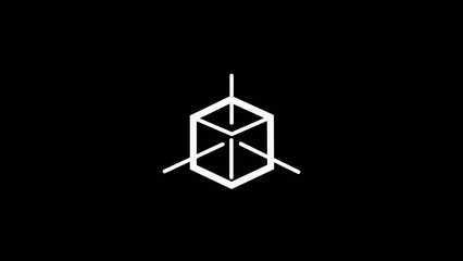 Futuristic 3D geometric cube shape with Minimal modern tech design concept for digital interface, data visualization, or virtual reality theme.
