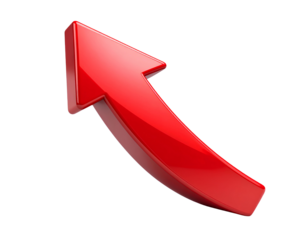 red arrow on white background