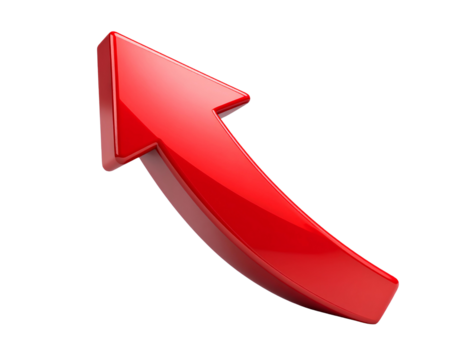 red arrow on white background