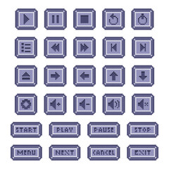 Pixel Art Control Button Set