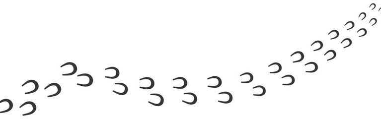 Paw print. Horse print. Footprint silhouette on white background. Vector