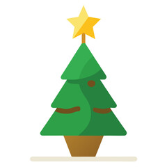 Christmas Coffee Tree Vector Illustration ? Festive Hot Drink with Star Cookie Clipart.eps
