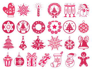 christmas icons set