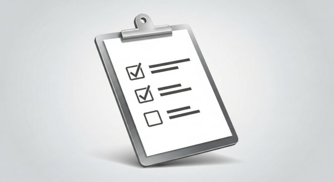 Illustration of a clipboard with a checklist, , symbolizing tasks, todo lists, and organization for productivity