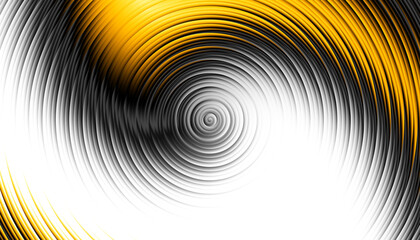 Yellow radial ripple glass texture abstract gradient background with optical circle wave pattern. Overlay illustration on transparent background