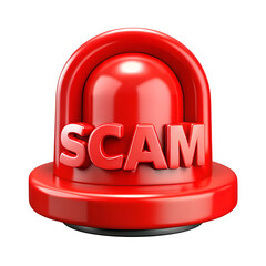 Scam alert siren isolated on transparent background
