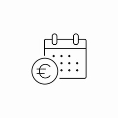 financial calendar date icon sign vector