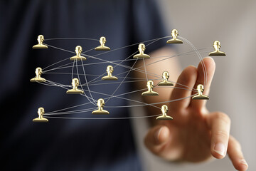 Visual of interconnected people, a metaphor for business, communication, and social networks. Showcasing global connection, teamwork, and a sens © vegefox.com