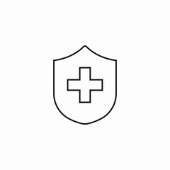 Obraz premium shield with medical cross icon sign vector