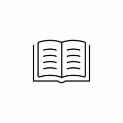 simple open textbook icon sign vector