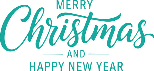Merry Christmas and Happy New Year Calligraphy Greeting