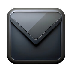 3D Email icon isolated on transparent background